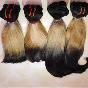 Kinky Straight <b>Hair</b> Bundles #1b/27 <b>Remy</b> <b>Hair</b> <b>Extensions</b> Top Grade Ombre Color Brazilian Vietnam <b>Hair</b> Factory - Product Image 3