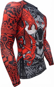OEM Design Sublimation Printed Custom Compression Breathable Quick Dry Eco-Friendly Spandex Polyester <b>Mens</b> MMA BJJ <b>Rash</b> <b>Guard</b> - Product Image 4