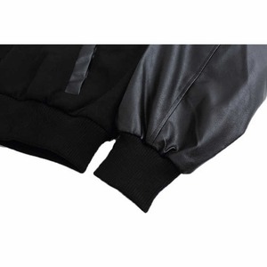 New Custom Patchwork Real <b>Leather</b> Sleeves Embroidery Logo Hot Selling Varsity Letterman <b>Jacket</b> for men - Product Image 4