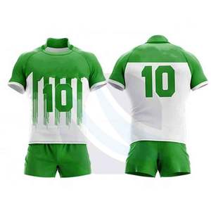 Ensembles d'uniformes de rugby unisexes personnalisés, service OEM, vêtements d'équipe professionnels respirants, 100% polyester - Product Image 1