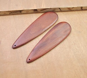 Pendientes de madera con forma de lágrima, acabado liso, artículos de artesanía en madera hechos a mano - Product Image 5