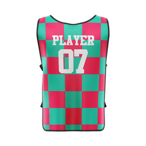 Cheap Polyester/Nylon Breathable Plus Size Football Vest Mesh Training Soccer Bibs 180 Grams Front Logo Player Name - Product Image 3
