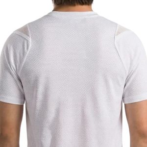 Mens White Solid Casual Performance Mesh Athletic T-<b>Shirt</b> Breathable Quick Dry Gym Running Training Fitness Activewear Custom - Product Image 6