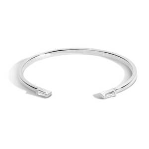 Dainty Open <b>Cuff</b> <b>Bracelets</b> 14k 18k Solid Gold Tapered Baguette Lab Diamond Adjustable Minimalist Stackable <b>Bracelets</b> For Women's - Product Image 5