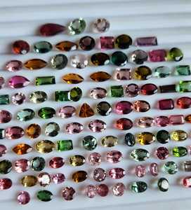 Tourmaline naturelle multicolore, pierre magnifique facettée de formes variées, gemme rare en vrac pour la fabrication de bijoux, au prix d'usine en gros - Product Image 1