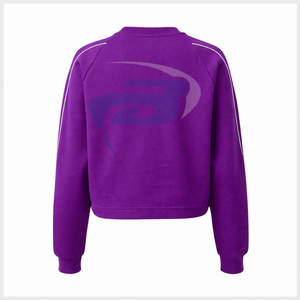 Sweat-shirt pour femmes de la sororité NCNW, violet et blanc, pull court en coton, col rond, pull tricoté brodé, vêtements universitaires NCNW - Product Image 2
