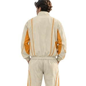 Conjunto Deportivo de Forro Polar para Hombre, Chaqueta con Cierre Completo y Cuello Alto, Pantalones de Pierna Recta, Corte Holgado, Informal, de Invierno, Dos Piezas - Product Image 2