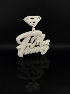 Colgante de lujo personalizado The Ice Legacy con diamantes de imitación, estilo Hip Hop, de aleación plateada con baño de rodio, unisex para hombre - Product Image 3