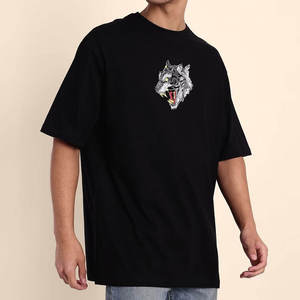 T-shirt en coton surdimensionné personnalisé pour homme, 240 grammes, col rond tricoté, imprimé sérigraphié sur le devant, motif lettres décontracté, manches courtes - Product Image 5