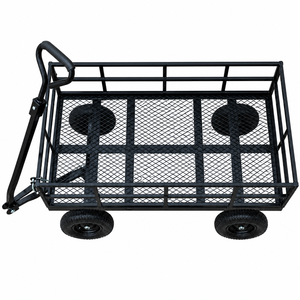 1500lb Load Garden Trolley Metal <b>Frame</b> with Removable Mesh Sides, Wagon 16" Pneumatic Tires Perfect For Garden, Garage ODGGAD014 - Product Image 4