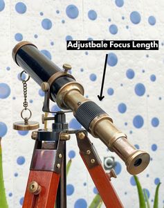Telescopio Náutico Vintage de Latón con Trípode de Madera, Monocular Antiguo, Telescopio Decorativo, Regalo Marítimo - Product Image 3