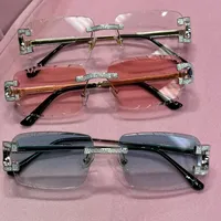 Lunettes de soleil de luxe en moissanite glacée pour hommes, personnalisées VVS, style géométrique, hip-hop, élégantes, bijoux de mode confortables pour mariage et soirée