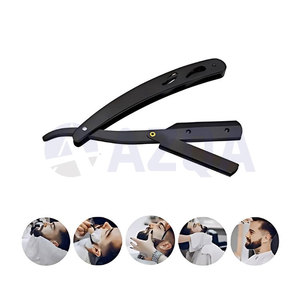 Stainless Steel Professional Folding <b>Straight</b> <b>Razor</b> With Black Color Coated Handle For Barber Shaving And Grooming - Product Image 5