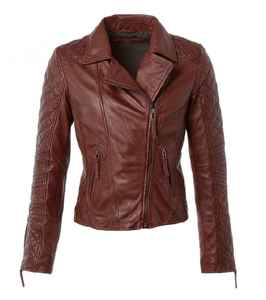 Custom Women Genuine Leather Biker Jacket Breathable Winter OEM ODM Custom Logo Embroidery Private Label Manufacturer - Product Image 1