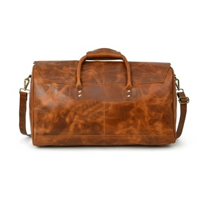 Sac de voyage vintage en cuir véritable, sac de week-end en cuir fait main pour une nuitée - Product Image 2