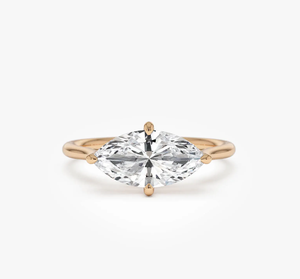 Anillo de Diamantes de Alta Gama con Corte Marquesa, Estilo Punk, Chapado en Oro, Cultivado en Laboratorio, para Mujer, para Boda/Aniversario - Product Image 2