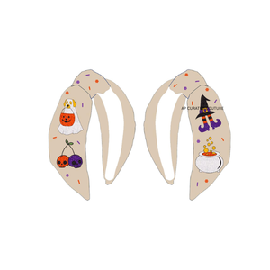 Serre-tête en tissu pour femme avec motif fantôme et chat perlé, idéal pour les fêtes à thème Halloween - Product Image 6