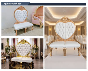 Furnitur acara mewah kursi takhta raja ganda berbentuk hati Sofa tempat duduk santai pengantin pria kulit sintetis ruang keluarga pernikahan - Product Image 2