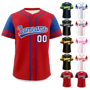 Uniforme de baseball en maille à manches courtes 100% polyester personnalisé / Maillot de baseball unisexe léger extensible anti-UV à séchage rapide - Product Image 5