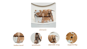 Bolso de mano con borla de cuero de vaca de grano superior de ante de diseñador de lujo personalizado de fábrica para mujer, bandolera de hombro para mujer - Product Image 3