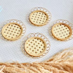 Best Selling Cute Bamboo Flower Shape <b>Wooden</b> Coasters and <b>Placemat</b> Set for Drinks Cup Gifts & Crafts - Product Image 3