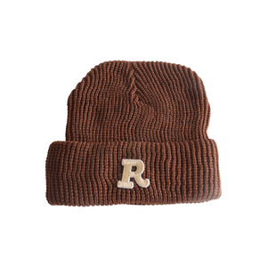 Bonnet tricoté unisexe avec lettre brodée, bord côtelé, chaud pour l'hiver, en acrylique, style urbain pour adultes - Product Image 6