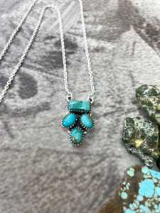 Handmade Kingman Turquoise <b>Necklace</b> Sterling Silver Southwestern Boho Artisan <b>Statement</b> Jewelry Natural Gift for Her - Product Image 6