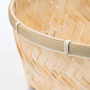 Cesta de almacenamiento multiusos de bambú básica, organizador de lavandería tejido a mano, almacenamiento de ropa, soporte para maceta para decoración de hogar y oficina - Product Image 2
