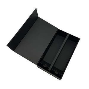 Coffret cadeau de luxe en carton rigide pour 2 bouteilles de whisky et de vin rouge, avec logo personnalisé, boîte en papier en forme de livre, fermeture magnétique. - Product Image 4