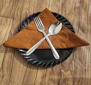 Serviette de cocktail en coton rustique faite à la main, réutilisable, pour la décoration de tables de mariage, de fêtes, d'hôtels et d'événements - Product Image 4