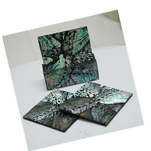 Sous-verre en coquille d'ormeau, mosaïque de Bali, verrerie et dessous-de-plat, artisanat artistique, motif mosaïque, taille 100 mm - Product Image 2