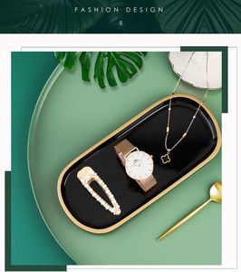 Emibele Jewelry Organizer Oval Resin Tray, Bathroom Kitchen Dresser Vanity Tray Jewelry <b>Dish</b> <b>Ring</b> Holder Cosmetic Organizer - Product Image 3