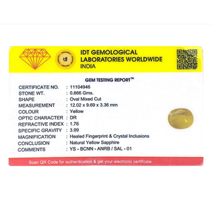 Natural Yellow Sapphire 4.33 Carat Certified Loose Gemstone Pear Cut Wholesale - Product Image 4