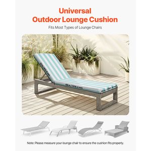 Set di 2 cuscini per lettino da esterno 80 x 26 x 4 pollici, impermeabili e resistenti allo sbiadimento, per chaise longue - Product Image 6