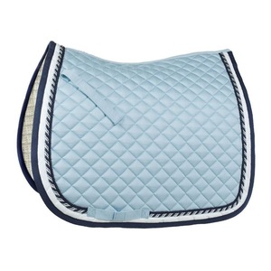 Quilted Saddle Pad Set Navy Brown Sky Blue Breathable Durable Eco-Friendly Customizable Size All Seasons Horse Accessories - Product Image 3