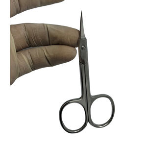 Ciseaux à cuticules sur mesure, finition Dall, style russe, pointe acérée, ciseaux à ongles incurvés en acier inoxydable - Product Image 3