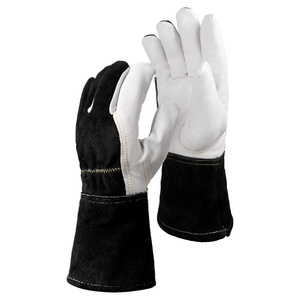 Gants de soudage TIG en cuir de chèvre et de vache pleine fleur, résistants à l'abrasion, pour la protection personnelle et la sécurité au barbecue - Product Image 1