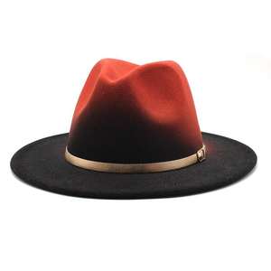 Fashion Polyester <b>Fedora</b> Hat for Women <b>Men</b> Classic Character Casual Flat Wide Brim Jazz Cap - Product Image 3