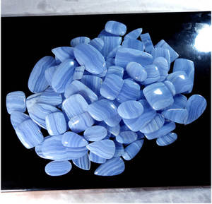 Vente en gros, Meilleures ventes : Cabochon de pierre gemme d'agate bleue à rayures, de qualité supérieure, très demandé - Product Image 3