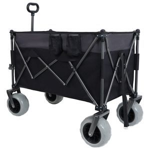 Chariot pliable robuste XL 300L avec roues tout-terrain de 9 po x 4 po, capacité de 480 lb pour le sable, les terrains accidentés et le camping - Product Image 1