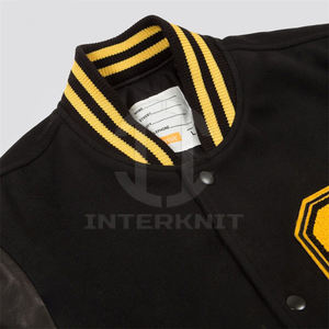 Veste de baseball pour homme en cuir PU sur mesure, coupe ajustée, style universitaire, nouvelle arrivée, veste bomber brodée tendance pour homme - Product Image 3