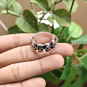 18k Silver Plated Brass <b>Skull</b> Face <b>Ring</b> Unique Style Trendy Women Fashion Jewelry Best Selling Product Statement Minimalist <b>Ring</b> - Product Image 5