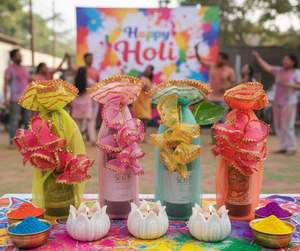 Housses de bouteilles Thandai élégantes au look traditionnel des Latkans pour toutes les occasions, housses de bouteilles pour fête Holi, OEM 2026, vente en gros - Product Image 3