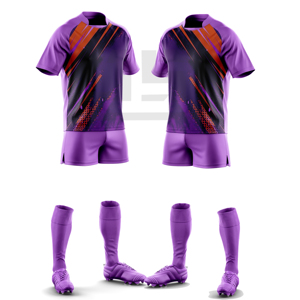 Uniforme de rugby, maillot personnalisé imprimé, shorts respirants, coupe athlétique, vêtements de sport légers et performants, 100% polyester - Product Image 2