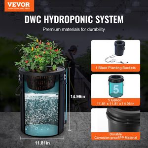 Sistema de Cultivo Hidropónico DWC (Cultivo en Agua Profunda) con Sistema de Goteo Superior, 1 Cubeta de 5 Galones, Equipo de Irrigación e Hidroponía - Product Image 2