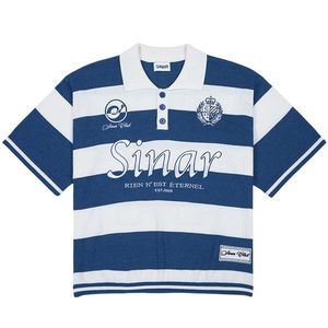 Suéter Personalizado con Logotipo para Hombre, OEM, Manga Corta, Informal, de Punto, con Rayas de Fútbol, Jersey de Punto, Camiseta de Punto - Product Image 1