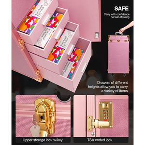 Tavolo Portatile per Manicure con Luce a 3 Colori e Altoparlante, Scrivania Pieghevole per Tecnici delle Unghie, Valigetta da Viaggio per Professionisti delle Unghie - Product Image 6