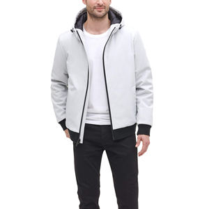 Chaqueta Acolchada Blanca con Capucha para Hombre, Cortavientos, con Cierre de Cremallera, Abrigo Casual de Invierno, Relleno de Poliéster - Product Image 4