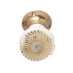 Pomo Redondo de Porcelana para Puerta, Diseño en Espiral Dorado, Ecológico, Ajustable, Contemporáneo, Duradero, para Muebles del Hogar y Oficina - Product Image 4