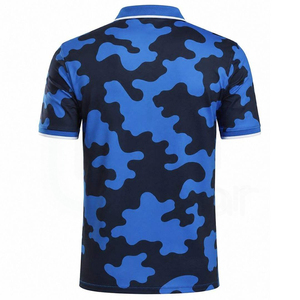 Chemise à manches courtes bleue unie pour homme, séchage rapide, respirante, en polyester tricoté, coupe décontractée - Product Image 2